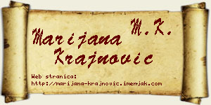 Marijana Krajnović vizit kartica